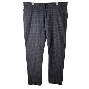 Quality Fashion Gray Windowpane Tapered Leg Trousers Men's Chino Pants 38 NWT